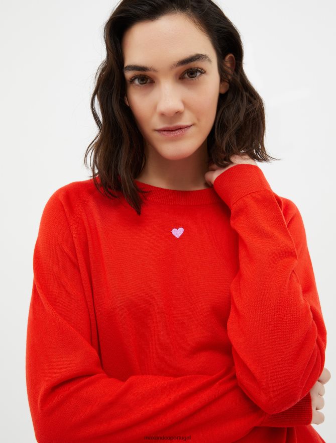 vestuário ponto MAX&Co. mulheres suéter de lã com nervuras mandarim B40R64354