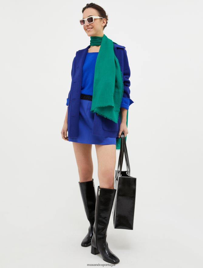 vestuário ponto MAX&Co. mulheres suéter de lã e caxemira azul-marinho B40R64422