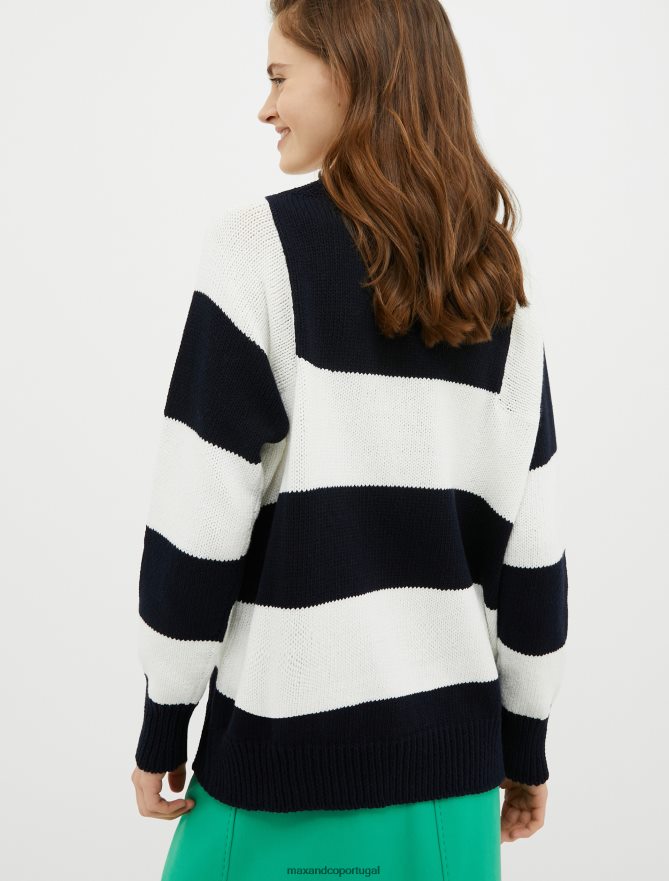 vestuário ponto MAX&Co. mulheres suéter de malha grossa de algodão gasolina verde B40R64349