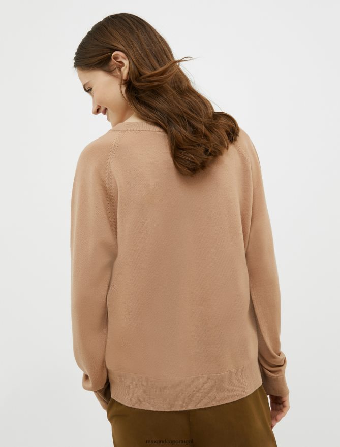 vestuário ponto MAX&Co. mulheres suéter listrado de lã merino pó B40R64362