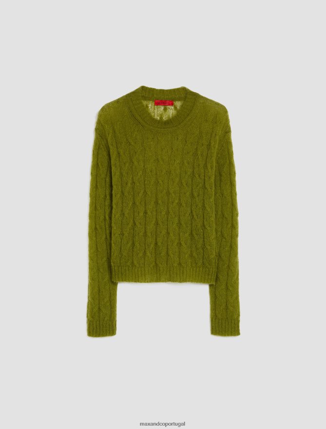 vestuário ponto MAX&Co. mulheres suéter tricotado com mistura de mohair verde B40R64402