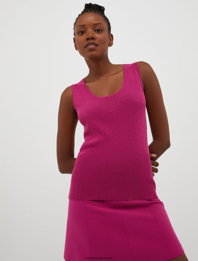 vestuário ponto MAX&Co. mulheres top de malha com buraco de fechadura glicínias B40R64331