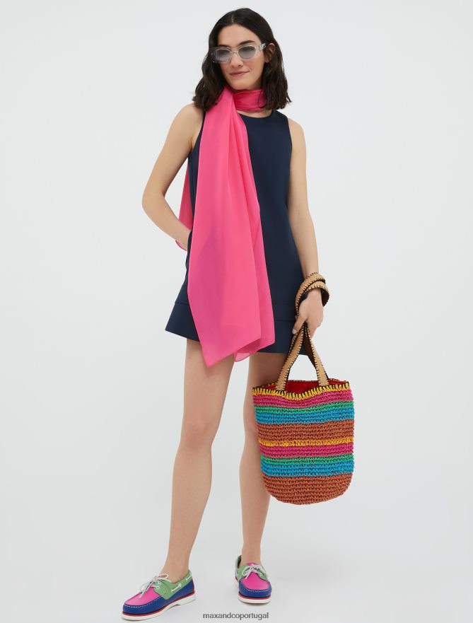 vestuário ponto MAX&Co. mulheres mini vestido de lona elástica azul da meia noite B40R64140