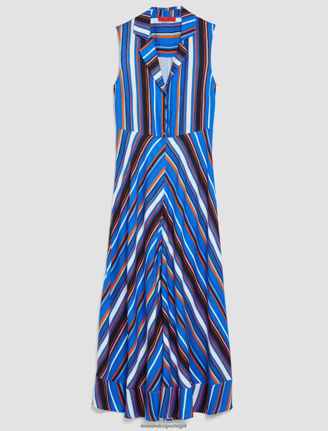 vestuário ponto MAX&Co. mulheres pessoas, lugares, vestido de zibelina colorida fantasia azul marinho B40R64115
