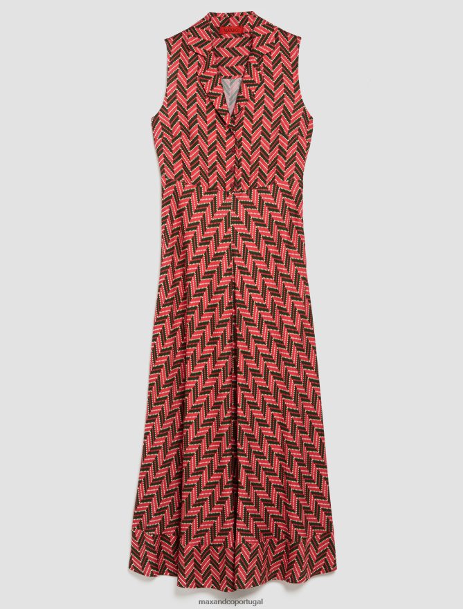 vestuário ponto MAX&Co. mulheres pessoas, lugares, vestido de zibelina colorida padrão fúcsia B40R64114