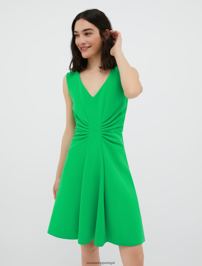 vestuário ponto MAX&Co. mulheres vestido bainha em jérsei drapeado céu azul B40R6476