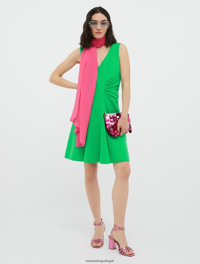 vestuário ponto MAX&Co. mulheres vestido bainha em jérsei drapeado céu azul B40R6476