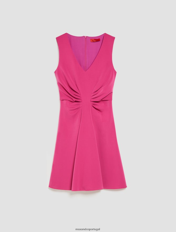 vestuário ponto MAX&Co. mulheres vestido bainha em jérsei drapeado roxo B40R6474