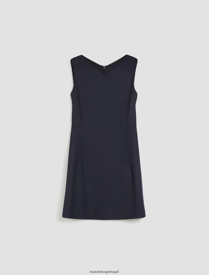 vestuário ponto MAX&Co. mulheres vestido com bainha elástica azul-marinho B40R6446