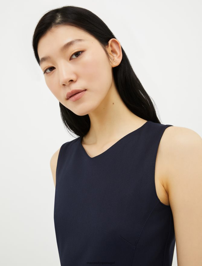 vestuário ponto MAX&Co. mulheres vestido com bainha elástica azul-marinho B40R6446