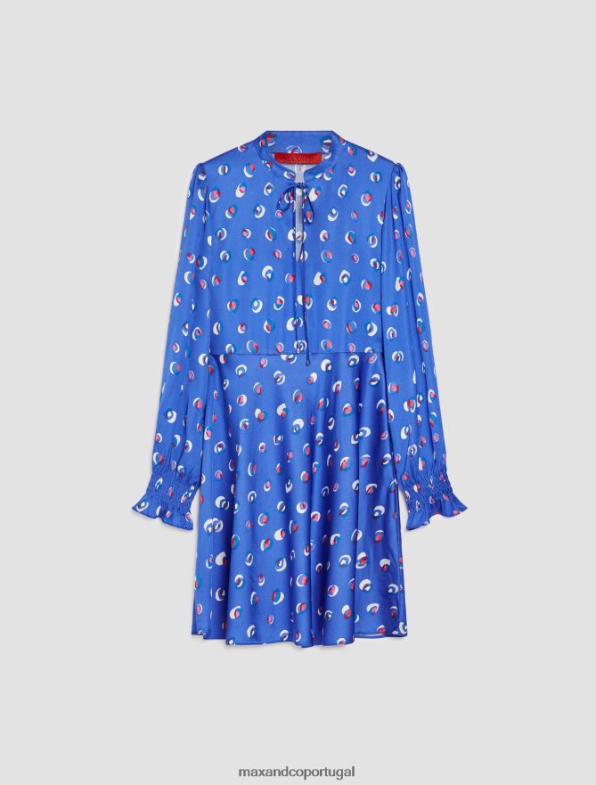 vestuário ponto MAX&Co. mulheres vestido de cetim com estampa floral padrão verde B40R64126