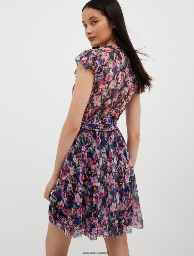 vestuário ponto MAX&Co. mulheres vestido de crepe preto B40R644