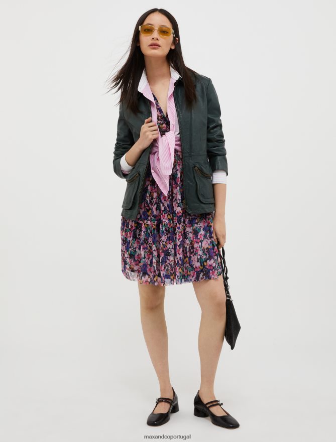 vestuário ponto MAX&Co. mulheres vestido de crepe preto B40R644