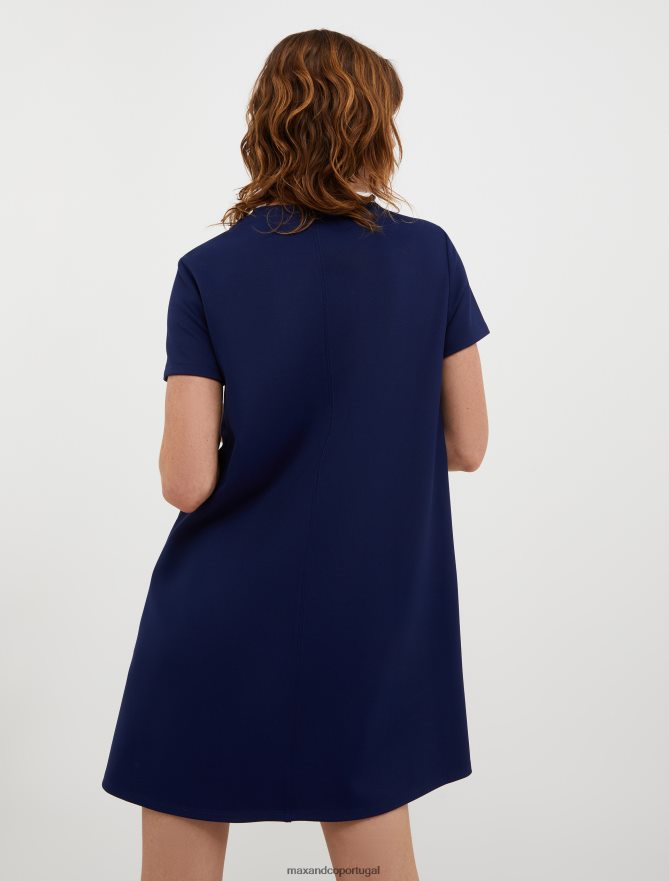 vestuário ponto MAX&Co. mulheres vestido de jersey stretch texturizado porcelana azul B40R64120