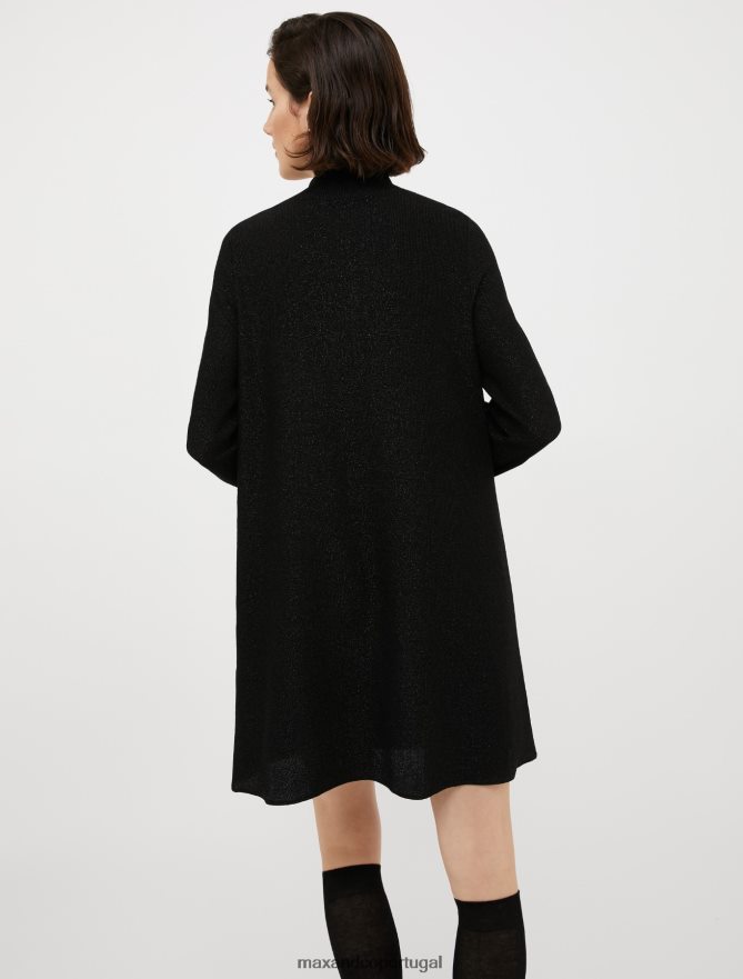 vestuário ponto MAX&Co. mulheres vestido de mudança de lurex com nervuras preto B40R64122