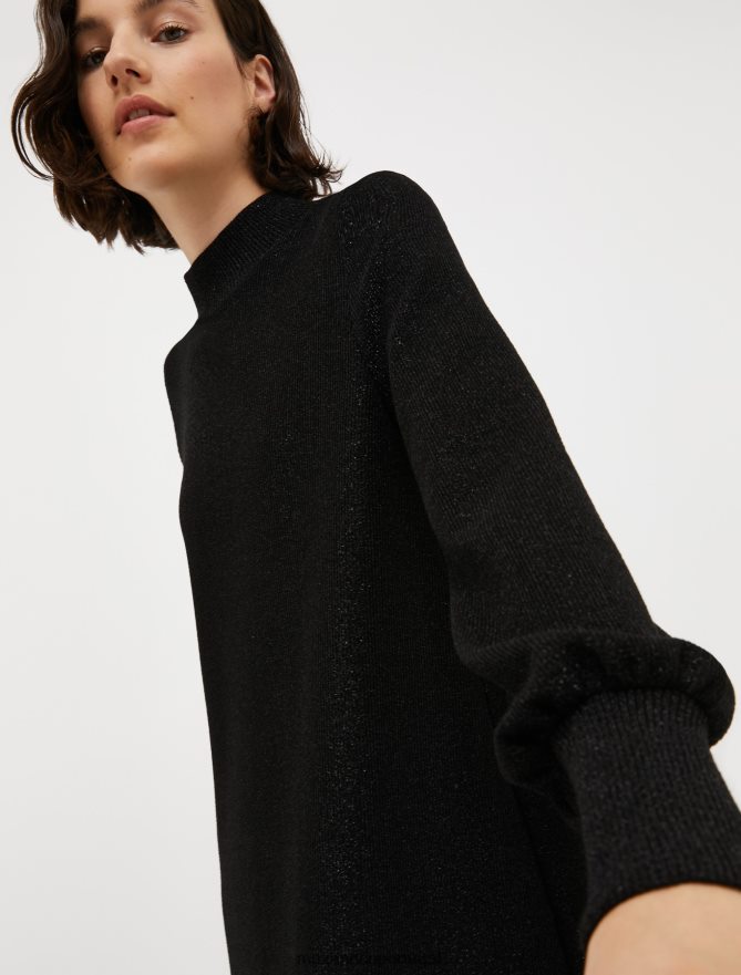 vestuário ponto MAX&Co. mulheres vestido de mudança de lurex com nervuras preto B40R64122