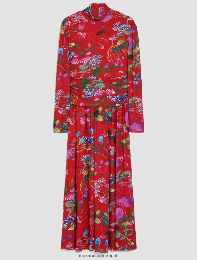 vestuário ponto MAX&Co. mulheres vestido de tule floral Borgonha B40R6487