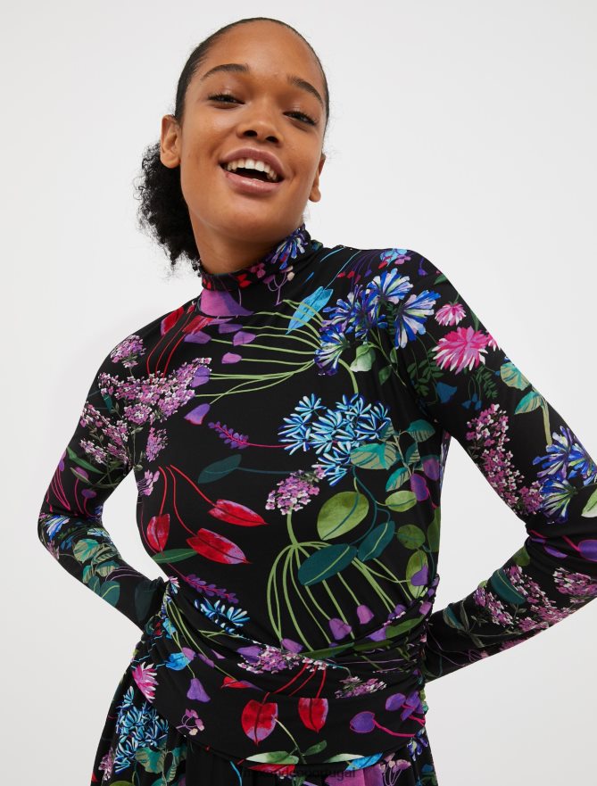 vestuário ponto MAX&Co. mulheres vestido de tule floral preto B40R6488