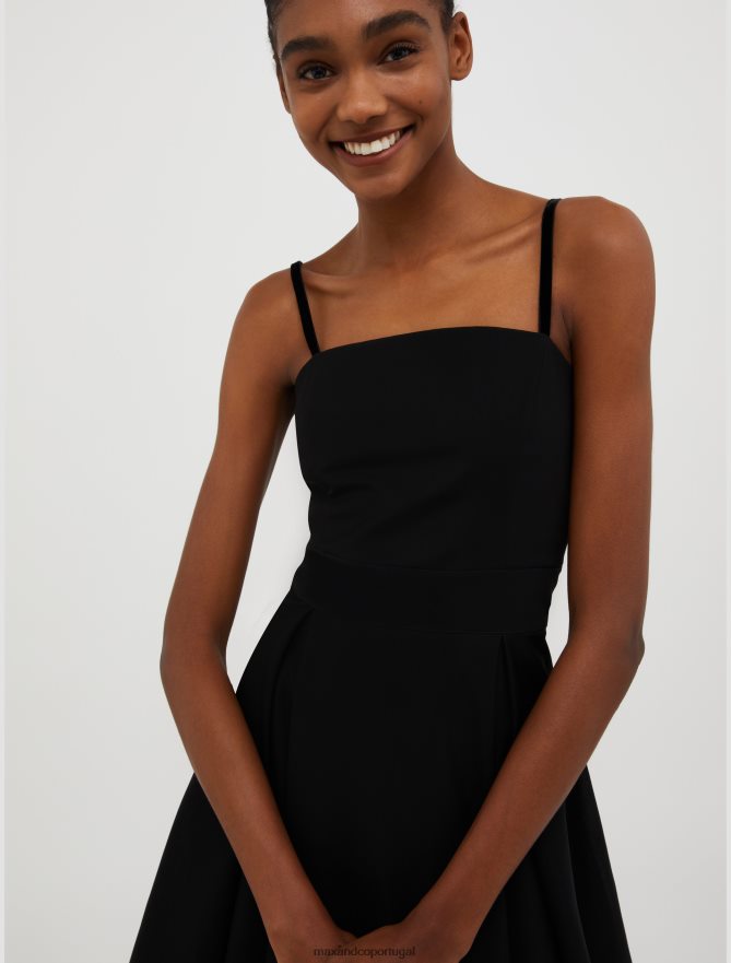 vestuário ponto MAX&Co. mulheres vestido em jersey formato corola preto B40R64133