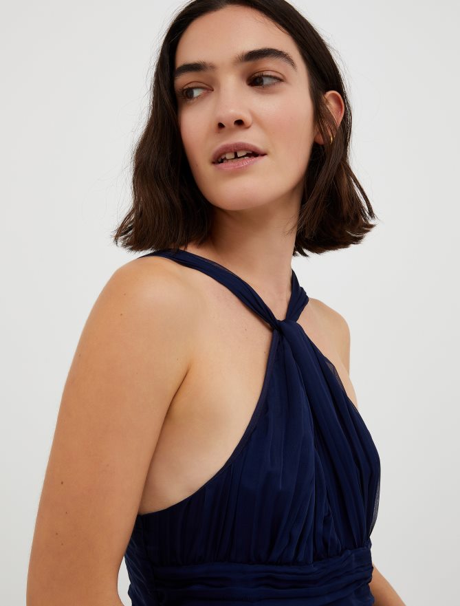 vestuário ponto MAX&Co. mulheres vestido maxi chiffon azul da meia noite B40R64138