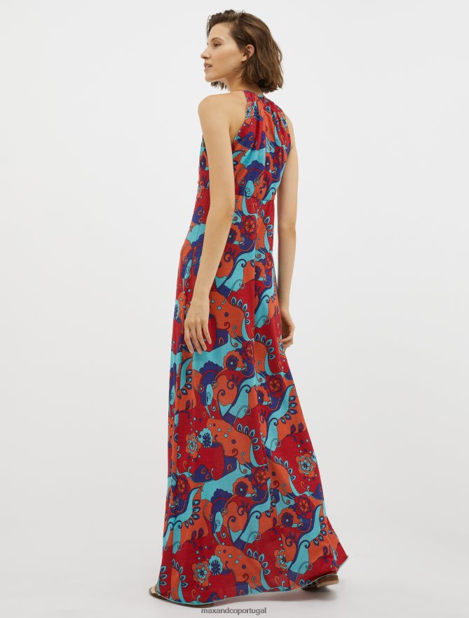 vestuário ponto MAX&Co. mulheres vestido maxi em jérsei lurex padrão fúcsia B40R6412