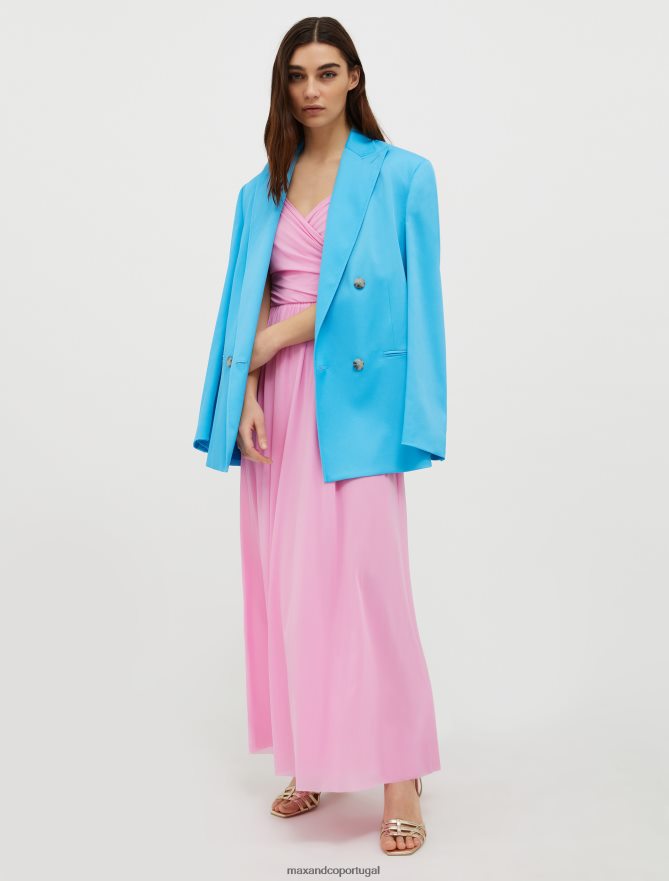 vestuário ponto MAX&Co. mulheres vestido maxi em jersey de tule rosa B40R64123