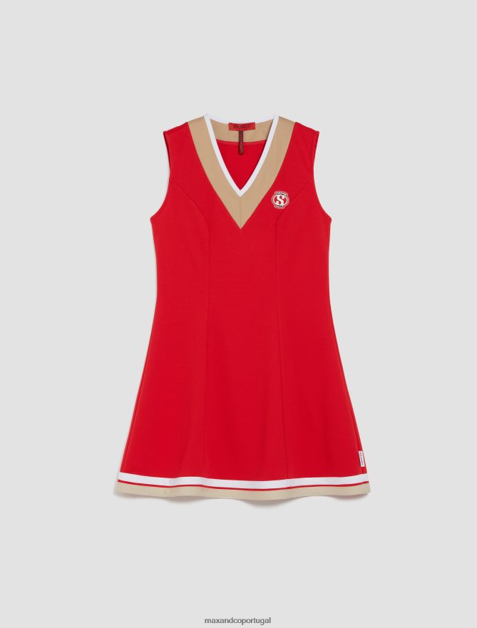 vestuário ponto MAX&Co. mulheres vestido superga algodão piquê vermelho B40R64127