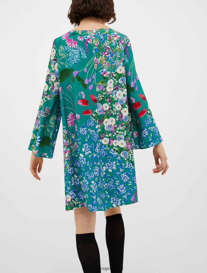 vestuário ponto MAX&Co. mulheres vestido túnica de sarja fantasia verde esmeraldo B40R64116