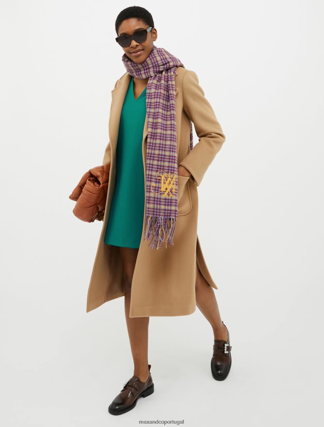 vestuário ponto MAX&Co. mulheres vestido túnica manga bufante verde escuro B40R6486