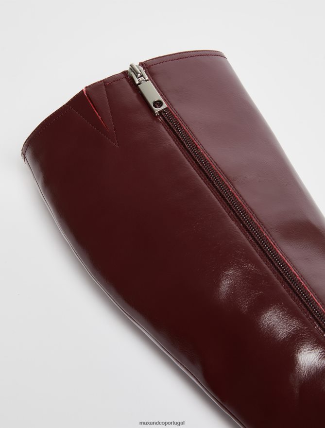 sapato ponto MAX&Co. mulheres botas de salto bloco Borgonha B40R64976