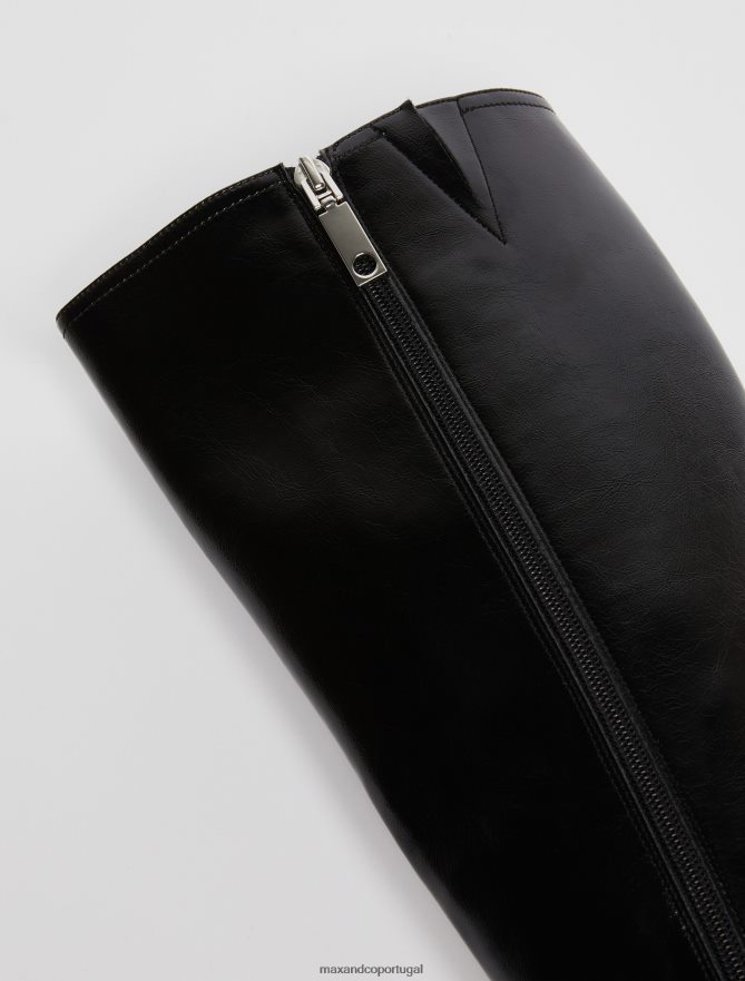 sapato ponto MAX&Co. mulheres botas de salto bloco preto B40R64977