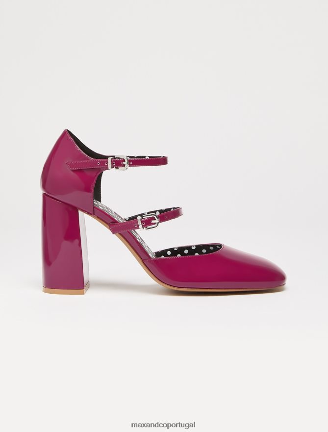 sapato ponto MAX&Co. mulheres salto mary jane com alça dupla fúcsia B40R64986