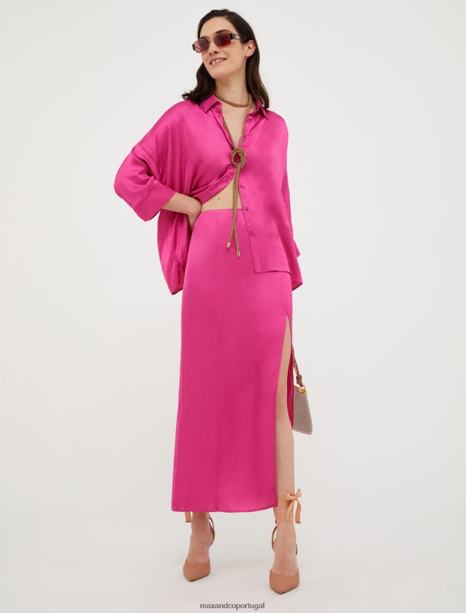 sapato ponto MAX&Co. mulheres sapatos de corte de cetim camelo B40R64945