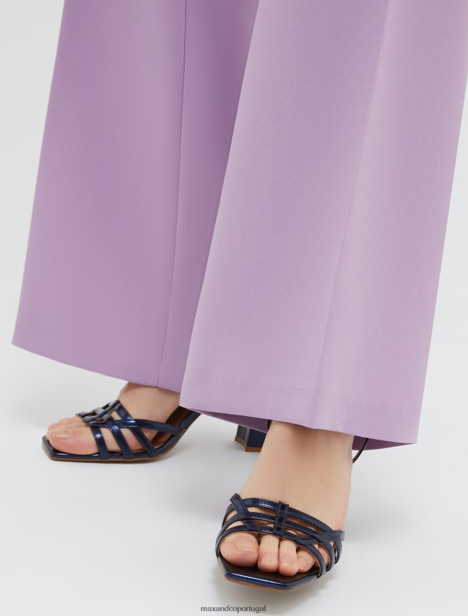 sapato ponto MAX&Co. mulheres sandálias de salto metálico azul da meia noite B40R64979