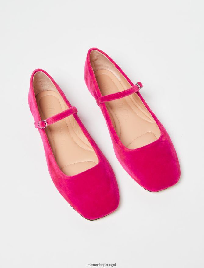 sapato ponto MAX&Co. mulheres sapatilhas de veludo fúcsia B40R64970