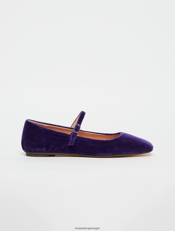 sapato ponto MAX&Co. mulheres sapatilhas de veludo roxo B40R64969