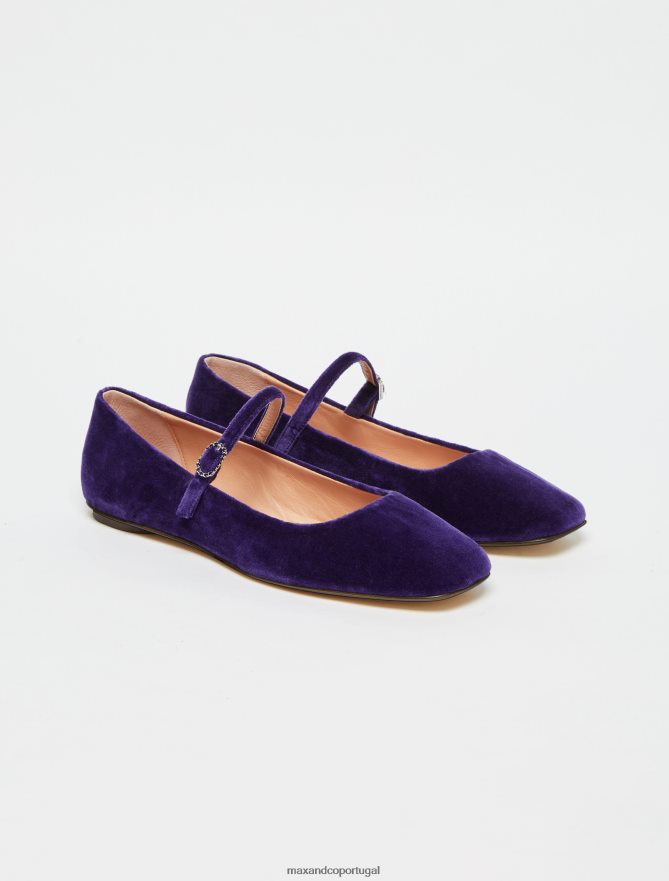 sapato ponto MAX&Co. mulheres sapatilhas de veludo roxo B40R64969
