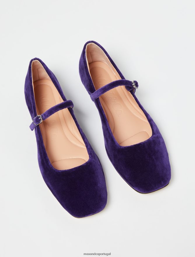 sapato ponto MAX&Co. mulheres sapatilhas de veludo roxo B40R64969