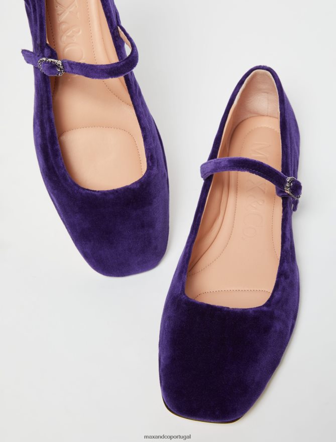 sapato ponto MAX&Co. mulheres sapatilhas de veludo roxo B40R64969
