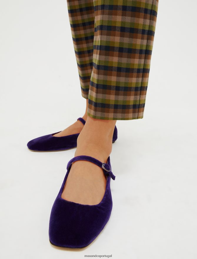 sapato ponto MAX&Co. mulheres sapatilhas de veludo roxo B40R64969